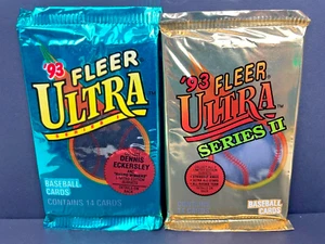 1993 Fleer Ultra Series 1&2 Baseball MLB (2 Packs) New Factory Sealed 28 Cards - Picture 1 of 1
