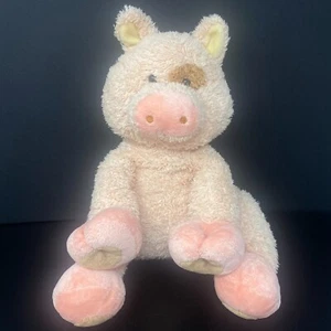 Rima Infantil Cerdo Rosa Peluche Marrón Ojo Mancha Peludo 13" Peluche Juguete Belk - Imagen 1 de 7