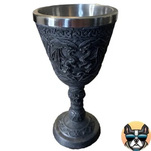 Stone Double Dragon 10Oz. Goblet- Tabletop Drinkware- D&D - Picture 1 of 4