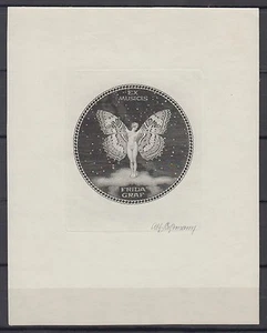 Czechoslovakia Vignette, FRIDA GRAF, Nude, Butterfly Wings, Signed Die Essay - Picture 1 of 1