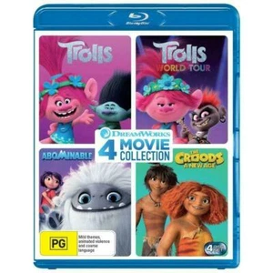 Trolls/Trolls World Tour/Abominable/The Croods: A New Age Blu-Ray: NUEVO - Imagen 1 de 1