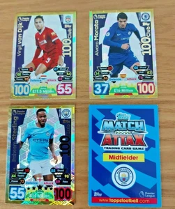Set of 3 Topps Match Attax EXTRA 2017/18 100 CLUB Foiled Cards - Picture 1 of 1
