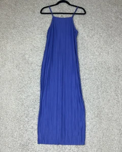 A New Day Maxi Dress Womens Medium Purple Pleated Sleeveless Beach Spring - Picture 1 of 8