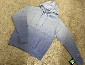 Champion Hoodie Mens Purple Pullover Size M Fleece Logo Gradient Dip Dye - Picture 1 of 7