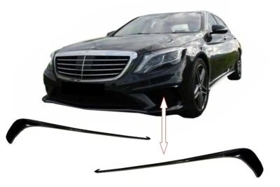 Aletas Divisoras Negro para Mercedes W222 13-17 S65 S63 Parachoques Aftermarket - Imagen 1 de 4