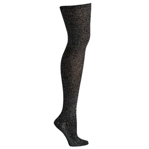 Gumball Pudel kniehohe Socken - silber Lurex funkelnd - Unisex - Bild 1 von 1