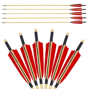 6/12 Wooden Arrow Archery Wood Shaft Turkey Feather Arrowhead Bow Hunting Target - Picture 1 of 8