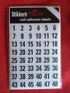 Sticky Numbered Labels 0 - 99 Self Adhesive Stickers Number Labels (144 Labels) - Picture 1 of 2