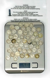 4,30 OZ. Monedas de diez centavos de mercurio de plata 90 % varias fechas - Lote de 5 - Imagen 1 de 1
