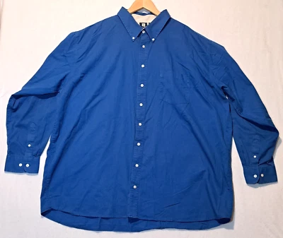 Camisa de vestir Hartwell azul manga larga abotonada cuello pesado 4XL Foto 1 de 4