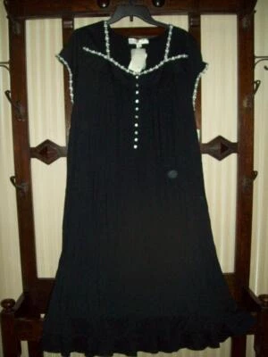 NUEVO CON ETIQUETAS VESTIDO TEJIDO EILEEN WEST CLÁSICO TACTO ALGODÓN MODAL 6415833 NEGRO 2X Foto 1 de 4