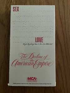 The Decline Of The American Empire (1986) VHS English Subtitled French Canadian - Imagen 1 de 4