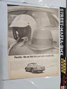 1961 Porsche 356 RACE OR WORK SI Advert Man Cave Ad Art 911 912 930 Porsche Gift - Picture 1 of 2