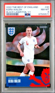 KEIRA WALSH 1/1 2022 PANINI IL MEGLIO DELL'Inghilterra black laser foil psa 8 - Foto 1 di 2