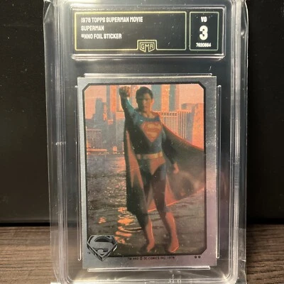 1978 DC Comics Superman Foil Sticker Card GMA 3, Reeves Iconic - Image 1 of 4