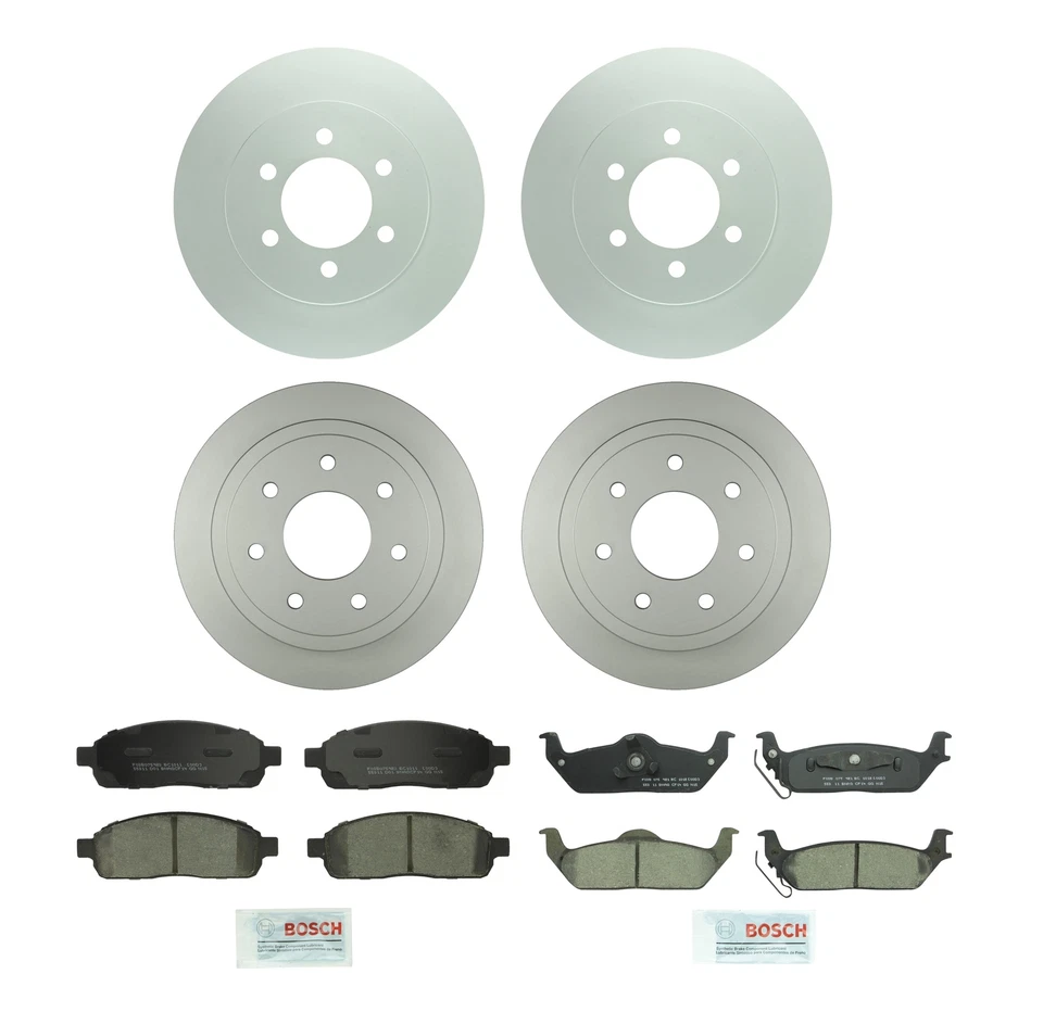 Kit de frenos delanteros Bosch 329 mm y traseros 347 mm disco rotores pastillas para Ford F-150 4x4 Foto 1 de 1