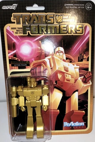 TRANSFORMERS GOLD MEGATRON ACTION FIGURE REACTION FIGURE SUPER 7 Cover