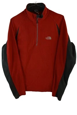 THE NORTH FACE Red Fleece Jumper size L Mens Half Zip Pullover Casual Outdoors - Image 1 of 4