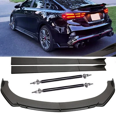 Front Bumper Red Lip Spoiler Splitter Strut Side Skirt For Kia Forte 2010-2024 — 第 1/4 张图片