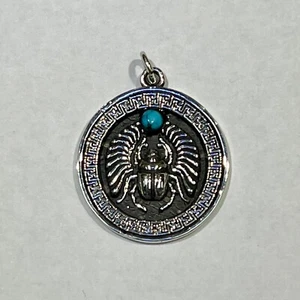 Colgante de plata turquesa escarabajo egipcio escarabajo, regalo - Imagen 1 de 5