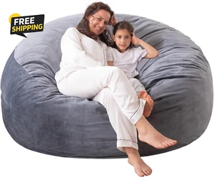 Large Bean Bag Chair: 3 Ft Memory Foam Bean Bag Chairs for Adults/Kids,Bean Bag  - Picture 1 of 12