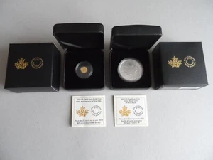 Kanada Maple-Leaf-Set : Gold 2019 40th Anniversary 1oz Silber 2021 W Mint Mark - Bild 1 von 12