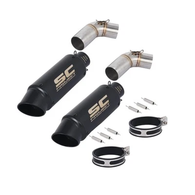 Two Exhaust Tips Mid Tail Muffler Pipe For Ducati Monster 695 696 795 796 1100 - Image 1 of 4