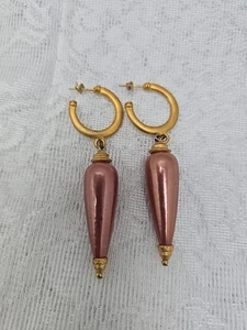Vintage Ohrringe gold & kupferfarben Ohrhänger - Bild 1 von 7