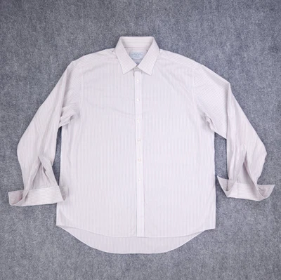 Charles Tyrwhitt Shirt Mens Extra Large 17 36 Pink White Stripe Non Iron French - Image 1 of 4