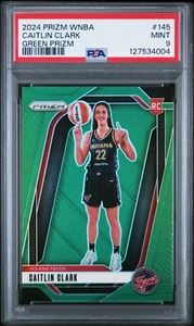 CAITLIN CLARK 2024 PRIZM GREEN PRIZM ROOKIE RC #145 PSA 9 MINT! FEVER WNBA IOWA! - Picture 1 of 2