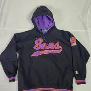 Sweat à capuche vintage années 90 Starter Phoenix Suns taille LG noir NBA pull sweater - Photo 1/7