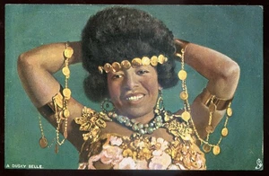 Tarjeta postal DUSKY BELLE 1910 mujer negra joyería dorada por Tuck - Imagen 1 de 2