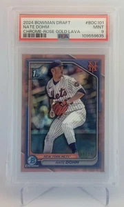 2024 Bowman Draft Nate Dohm 1° rifrattore lava oro rosa /10 PSA 9 - Foto 1 di 2