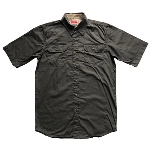 Vintage Wrangler Shirt Mens Small Dark Grey Premium Quality Button Up Casual - Picture 1 of 9