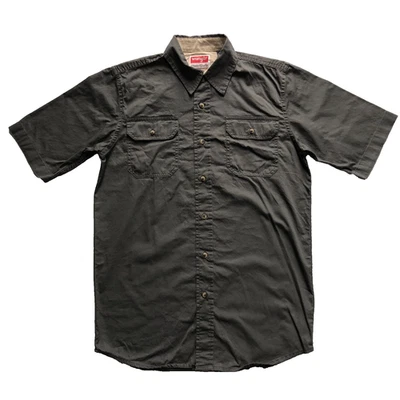Vintage Wrangler Shirt Mens Small Dark Grey Premium Quality Button Up Casual - Image 1 of 4