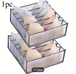 2pc Foldable Storage Organiser Underwear Bra Socks Tidy Drawer Storage Divider - Picture 1 of 10