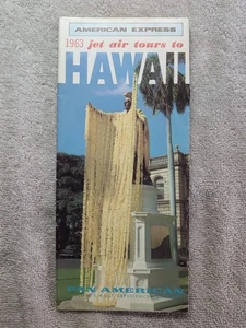Brochure vintage 1963 Pan American Airline anni 60 Hawaii King Kamehameha Pan Am - Foto 1 di 8