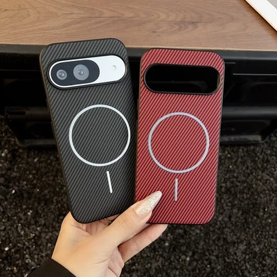 For Google Pixel 10 Pro XL 9 8 7 6 Magnetic Case Shockproof Carbon Fiber Pattern