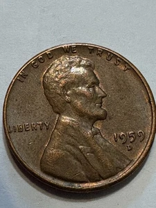 1959 D Denver Lincoln 1c Penny. DDO On Liberty & Rim. DDO Upper Rim. - Picture 1 of 4