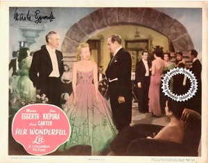 HANDSIGNIERTE Marta Eggerth SIGNIERTE Aussteckkarte HER WUNDERBARE LÜGE (1949) Vintage Orig + - Bild 1 von 3