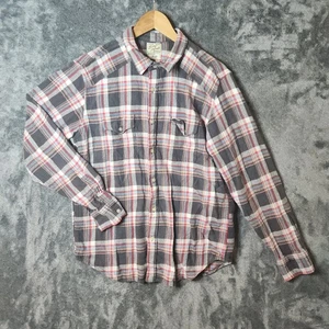 CAMICIA IN FLANELLA CON BOTTONI WESTERN COWBOY DISTINTIVO JEANS MARCA FORTUNATA uomo L PLAID - Foto 1 di 8