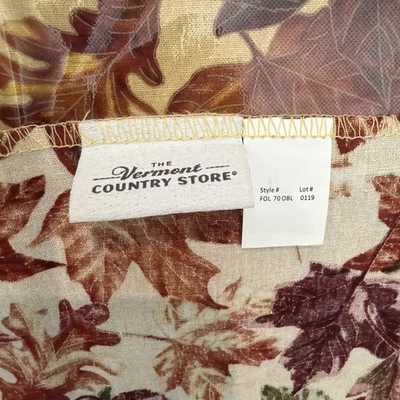 Fall Thanksgiving Heavy Duty Oilcloth Tablecloth Oblong 68x52 Country Leaves - Image 1 of 4
