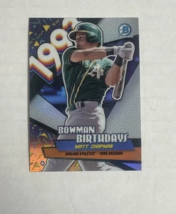 Biglietto compleanno Bowman Chrome 2018 #BB-MCH Matt Chapman A'S 1993 Bowman quasi nuovo/MT - Foto 1 di 2