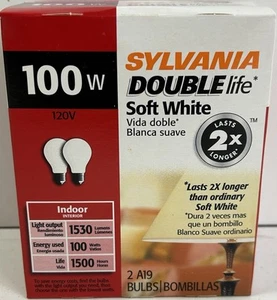 Sylvania Double Life A19 120V 100W 2-Pack Non-Led - Picture 1 of 3