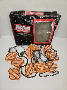 Harley Davidson Shields Trademark 10 Piece Christmas Light Set Motorcycle VTG - Picture 1 of 22