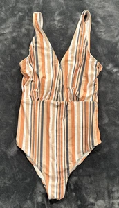 Cupshe Women's One Piece KeyHole Front Swimsuit Striped Chinlon - Picture 1 of 4