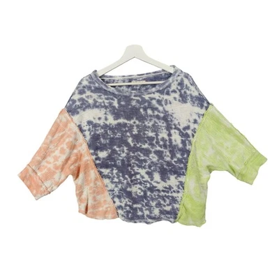 We The Free People Tie Dye Cropped Knit Sweatshirt Oversized Cotton Womens Small - Image 1 of 4