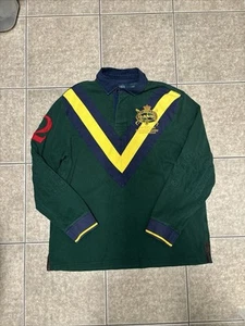 Vintage 90s Polo Ralph Lauren Rugby Varsity Patchwork Shirt Men Sz XL - Picture 1 of 9