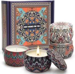 Scented Candles Gifts Set for Women Aromatherapy Candles Home Scented Round - Picture 1 of 5