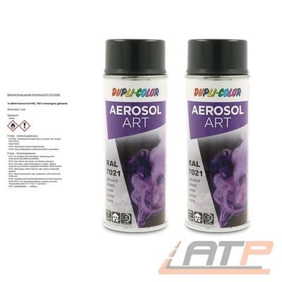 2x 400ml DUPLI COLOR AEROSOL ART RAL 7021 SCHWARZGRAU GLÄNZEND SPRÜHLACK SPRAY - Bild 1 von 2